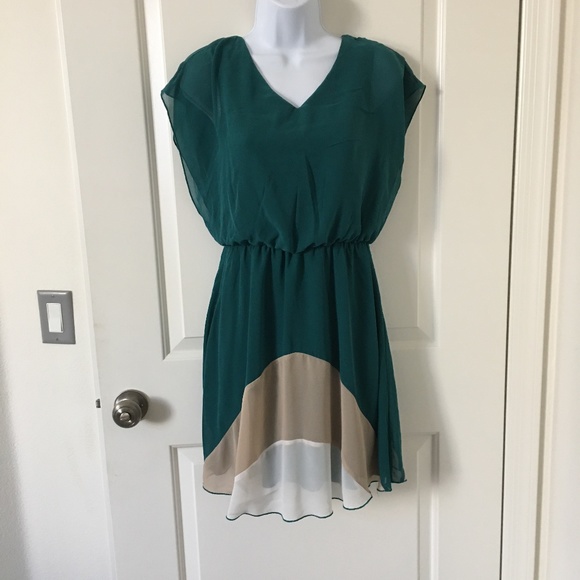 Enfocus Dresses & Skirts - ENFOCUS Petite Teal-Cream Dress. Size 4P